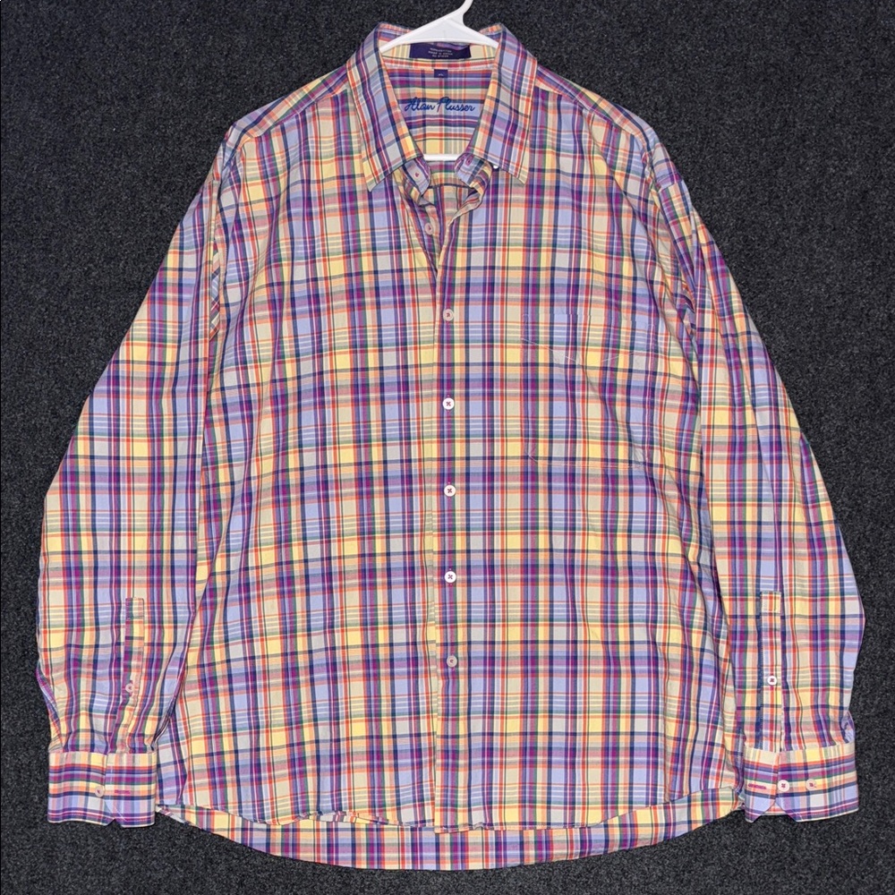 Alan‎ Flusser Men's Multicolor Plaid Button Down Shirt